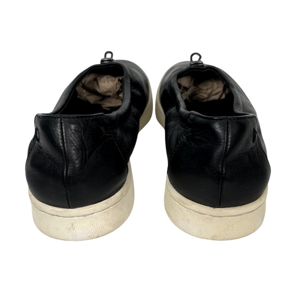 Eileen Fisher Sydney Sneaker Black Leather Athleisure Adjustable Sneaker Loafer - Picture 6 of 8